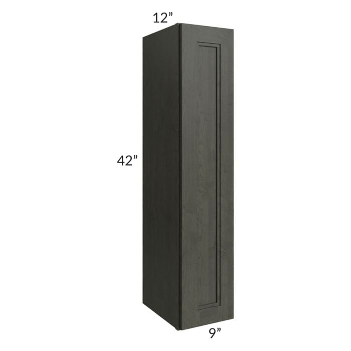 RTA Charlotte Dark Grey 9" x 42" Wall Cabinet with 2 Decorative End Panels