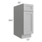 RTA Charlotte Grey 12" Base Cabinet with 1 Decorative End Panel