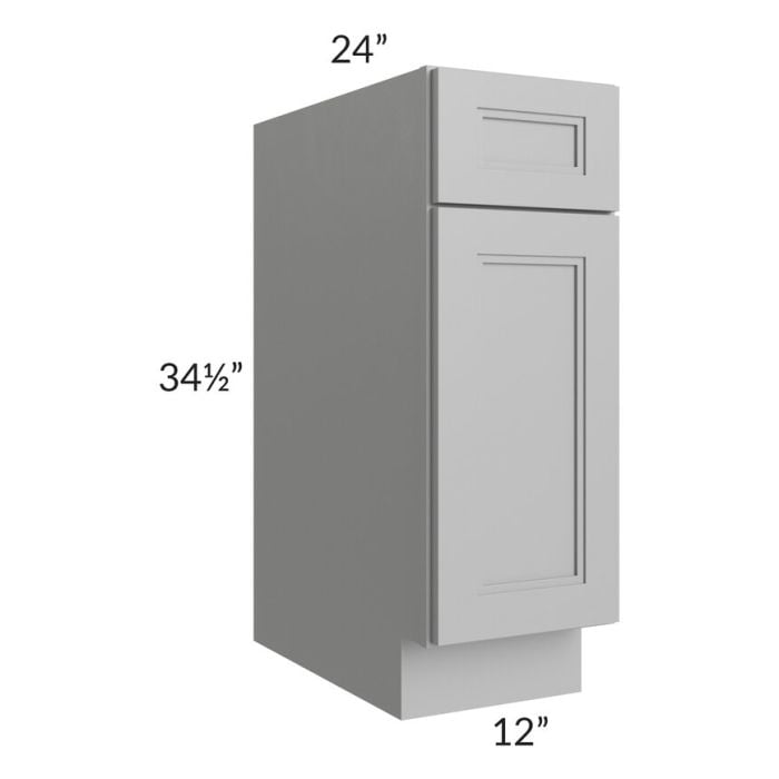 RTA Charlotte Grey 12" Base Cabinet with 1 Decorative End Panel