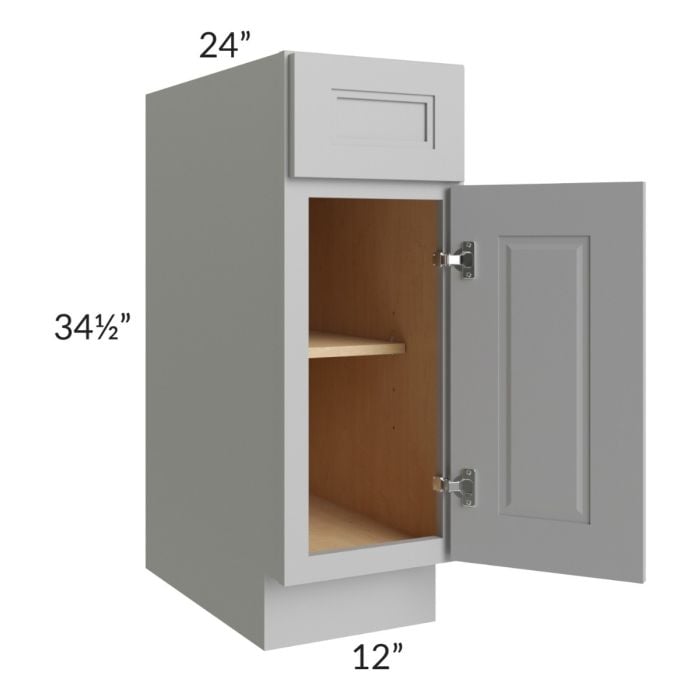 RTA Charlotte Grey 12" Base Cabinet with 1 Decorative End Panel