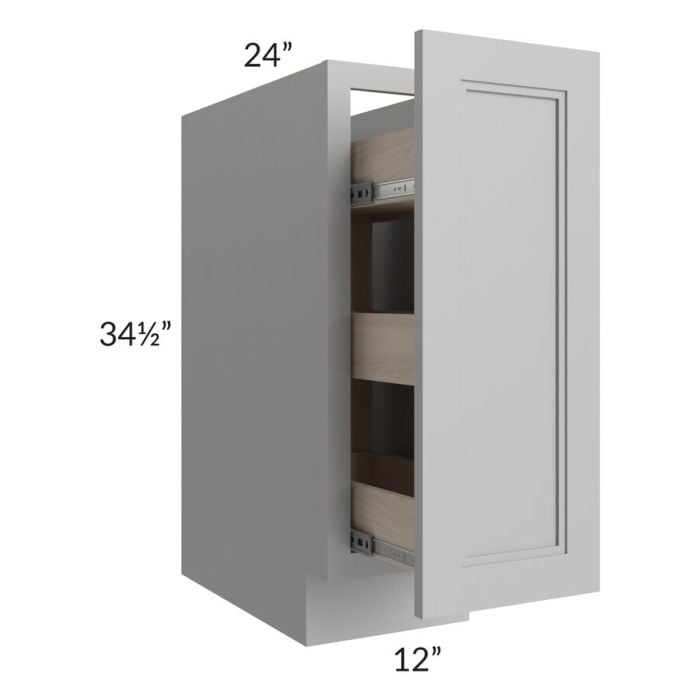 RTA Charlotte Grey 12" Spice Base Cabinet with 2 Decorative End Panels