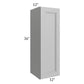 RTA Charlotte Grey 12" x 36" Wall Cabinet with 1 Decorative End Panel and Glass Door