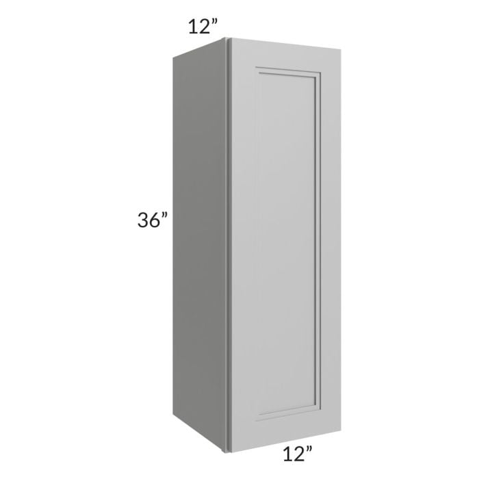 RTA Charlotte Grey 12" x 36" Wall Cabinet with 1 Decorative End Panel and Glass Door