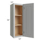 RTA Charlotte Grey 12" x 36" Wall Cabinet with 1 Decorative End Panel and Glass Door