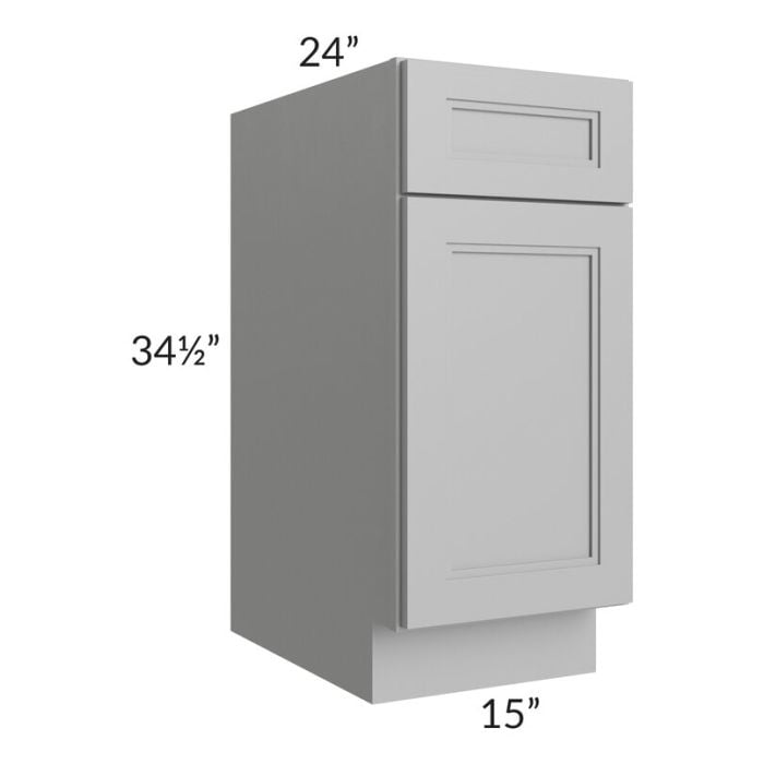 RTA Charlotte Grey 15" Base Cabinet with 1 Decorative End Panel
