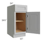 RTA Charlotte Grey 15" Base Cabinet with 1 Roll Out Tray