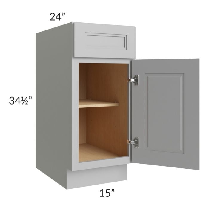 RTA Charlotte Grey 15" Base Cabinet with Utensil Drawer