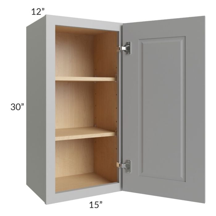 RTA Charlotte Grey 15" x 30" Wall Cabinet with 1 Decorative End Panel