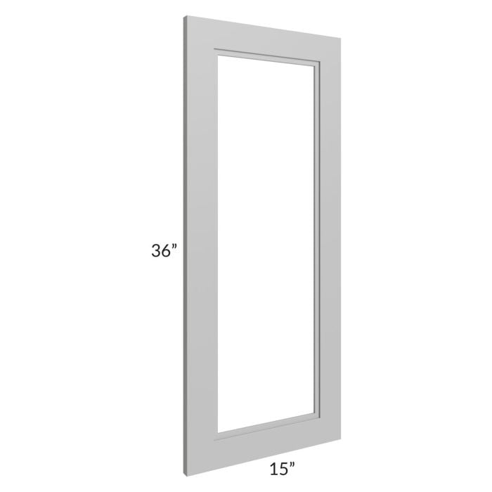 RTA Charlotte Grey 15" x 36" Glass Door Only (can be used with a 24" x 36" corner cabinet)