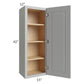 RTA Charlotte Grey 15" x 42" Wall Cabinet with Glass Door