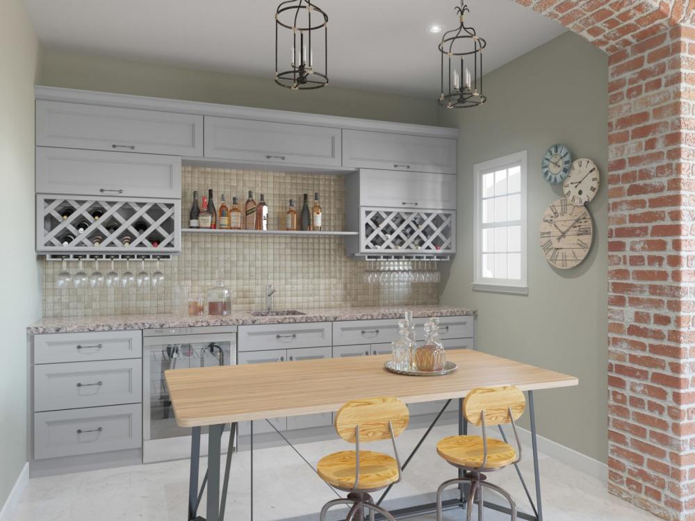 RTA Charlotte Grey 18" Base Cabinet with Trash Can Insert and Can