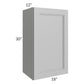 RTA Charlotte Grey 18" x 30" Wall Cabinet with 1 Decorative End Panel and Glass Door