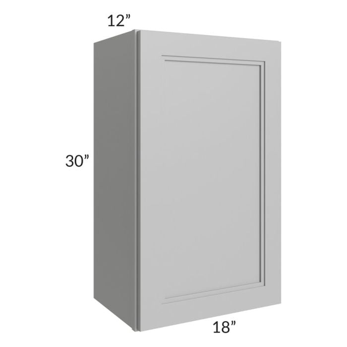 RTA Charlotte Grey 18" x 30" Wall Cabinet with 1 Decorative End Panel and Glass Door