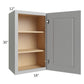 RTA Charlotte Grey 18" x 30" Wall Cabinet with 1 Decorative End Panel and Glass Door