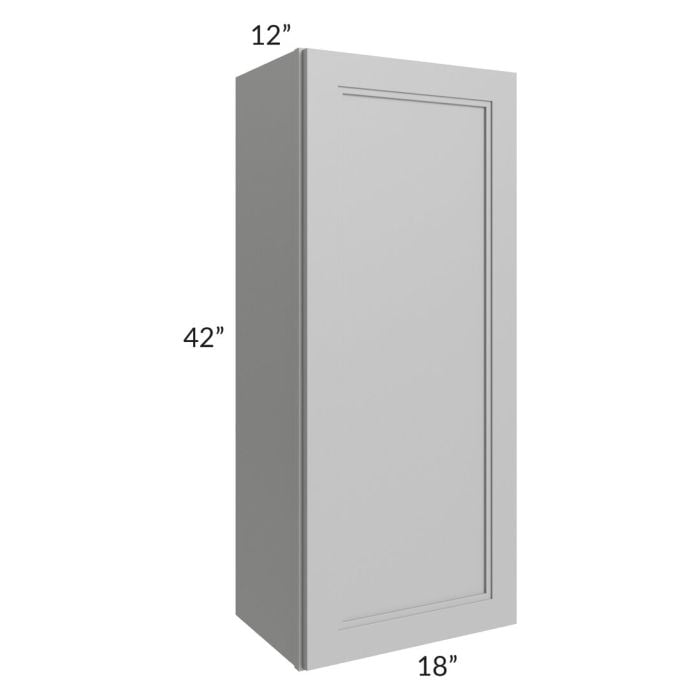 RTA Charlotte Grey 18" x 42" Wall Cabinet with 1 Decorative End Panel and Glass Door