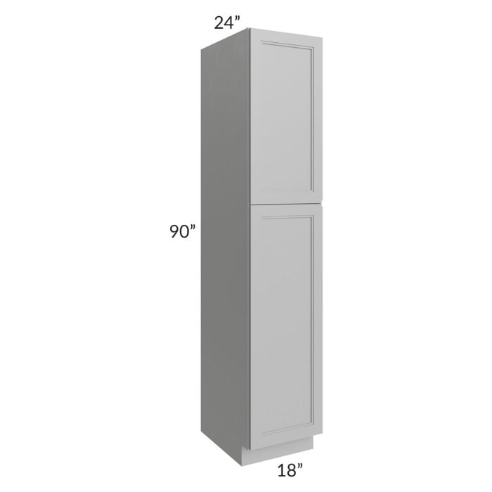 RTA Charlotte Grey 18" x 90" Wall Pantry with 2 Sides Decorative End Panels and 3 Roll Out Trays