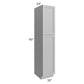 RTA Charlotte Grey 18" x 90" Wall Pantry with 2 Sides Decorative End Panels and 4 Roll Out Trays