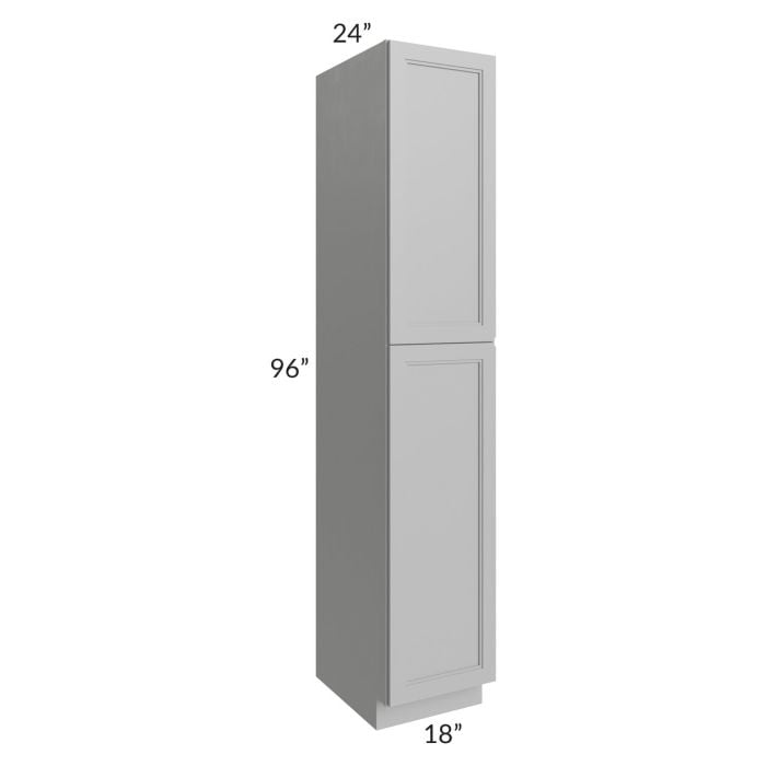 RTA Charlotte Grey 18" x 96" Wall Pantry with 2 Sides Decorative End Panels and 2 Roll Out Trays