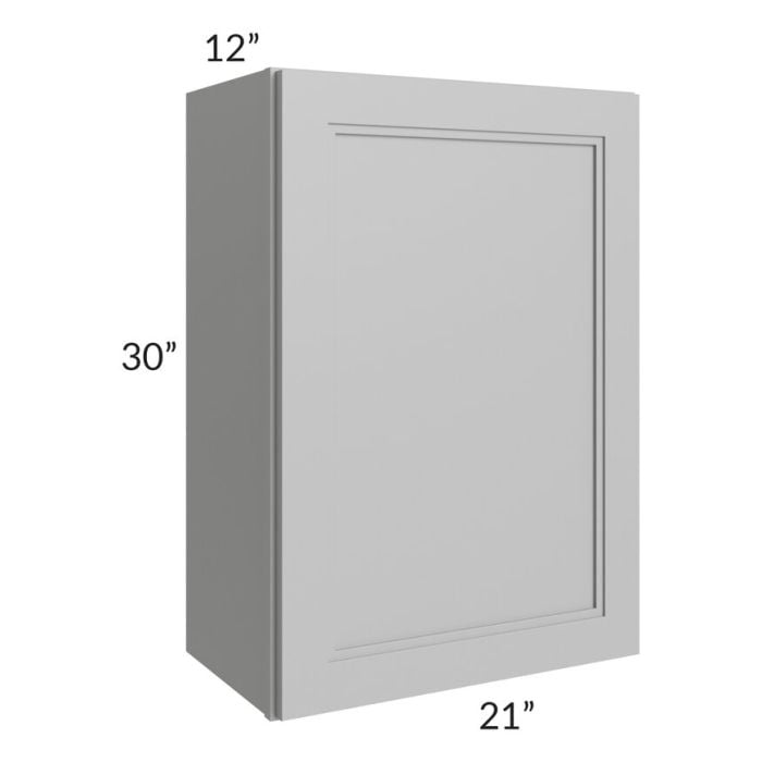 RTA Charlotte Grey 21" x 30" Wall Cabinet with 1 Decorative End Panel and Glass Door