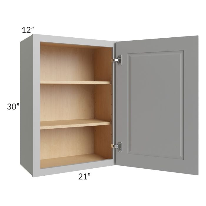 RTA Charlotte Grey 21" x 30" Wall Cabinet with 1 Decorative End Panel