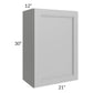 RTA Charlotte Grey 21" x 30" Wall Cabinet with 2 Decorative End Panels and Glass Door