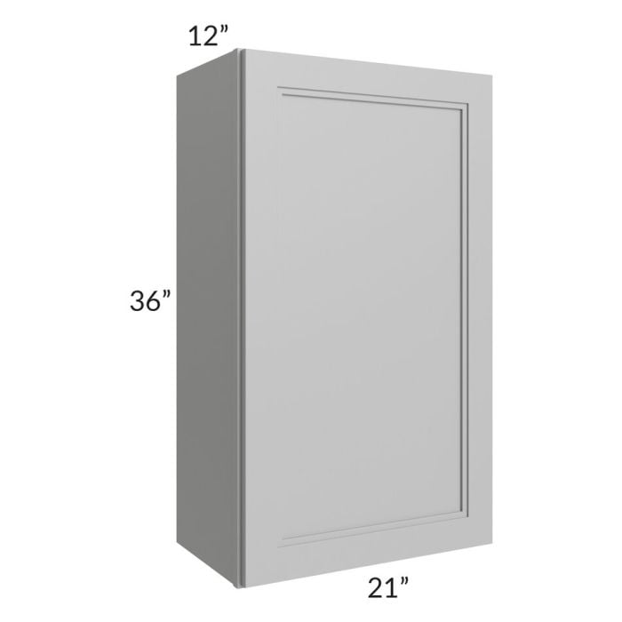 RTA Charlotte Grey 21" x 36" Wall Cabinet with 1 Decorative End Panel and Glass Door