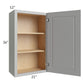 RTA Charlotte Grey 21" x 36" Wall Cabinet with 1 Decorative End Panel and Glass Door