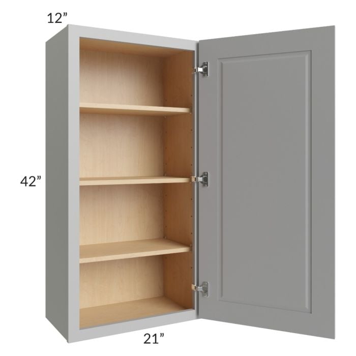 RTA Charlotte Grey 21" x 42" Wall Cabinet with 1 Decorative End Panel