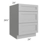 RTA Charlotte Grey 24" 3-Drawer Base Cabinet with 1 Decorative End Panel