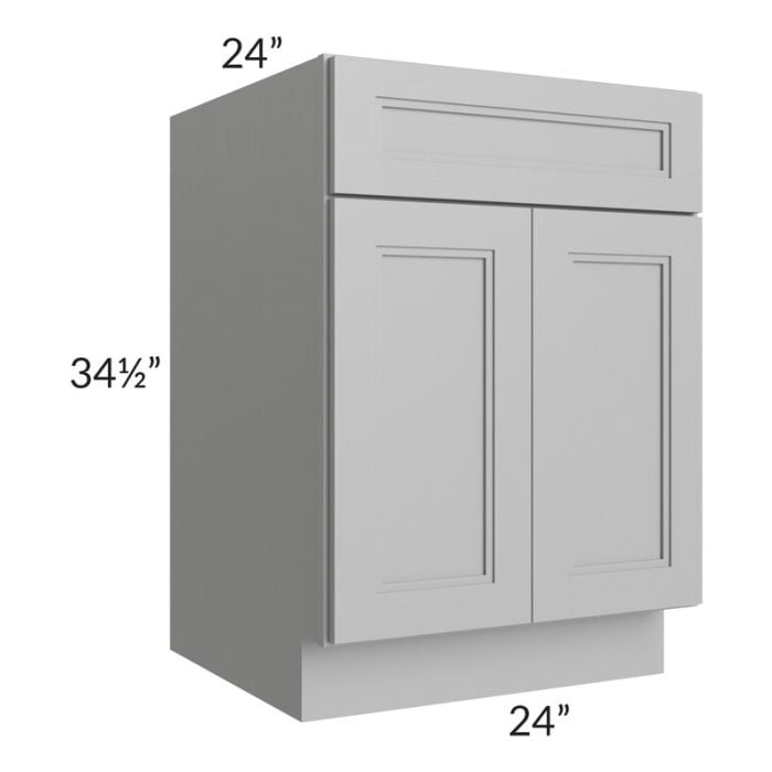 RTA Charlotte Grey 24" Base Cabinet with 1 Decorative End Panel and 1 Roll Out Tray