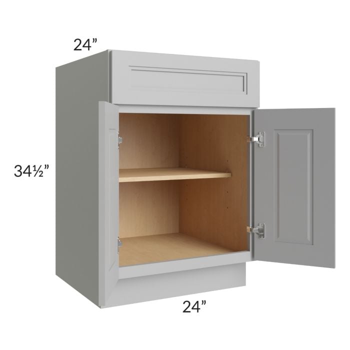RTA Charlotte Grey 24" Base Cabinet with 1 Decorative End Panel and 1 Roll Out Tray