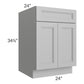 RTA Charlotte Grey 24" Base Cabinet with Utensil Drawer
