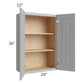 RTA Charlotte Grey 24" x 36" Wall Cabinet with 2 Decorative End Panels
