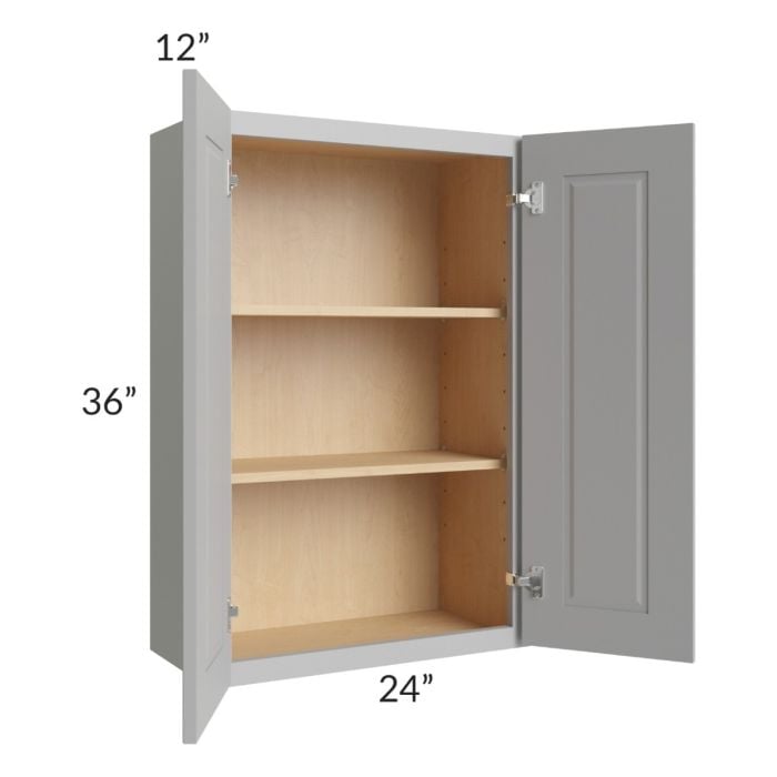 RTA Charlotte Grey 24" x 36" Wall Cabinet with 2 Decorative End Panels