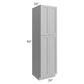 RTA Charlotte Grey 24" x 90" Wall Pantry with 2 Sides Decorative End Panels and 4 Roll Out Trays