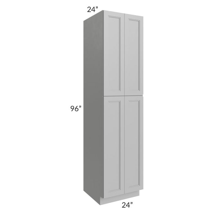 RTA Charlotte Grey 24" x 96" Wall Pantry with 1 Side Decorative End Panel