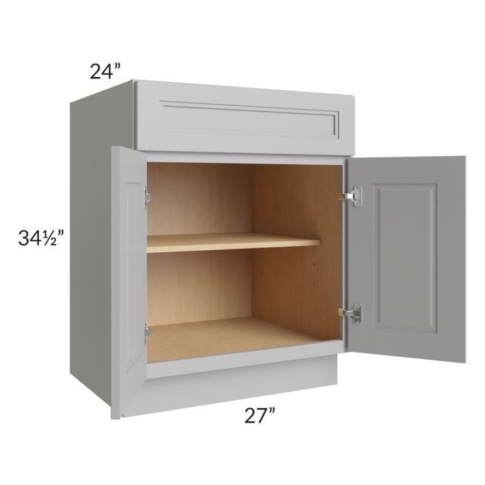 RTA Charlotte Grey 27" Base Cabinet with 2 Decorative End Panels and 2 Roll Out Trays