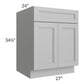 RTA Charlotte Grey 27" Base Cabinet with 2 Roll Out Trays