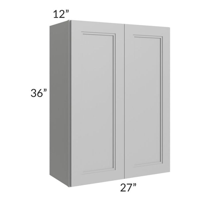 RTA Charlotte Grey 27" x 36" Wall Cabinet with 1 Decorative End Panel and Glass Door