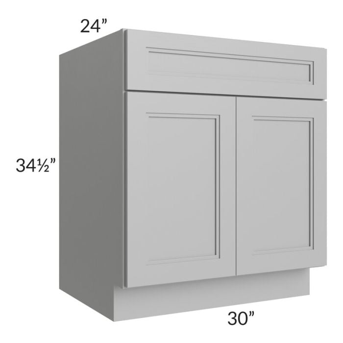 RTA Charlotte Grey 30" Base Cabinet with 2 Decorative End Panels and 2 Roll Out Trays