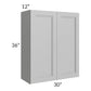 RTA Charlotte Grey 30" x 36" Wall Cabinet with 2 Decorative End Panels
