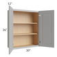 RTA Charlotte Grey 30" x 36" Wall Cabinet with 2 Decorative End Panels