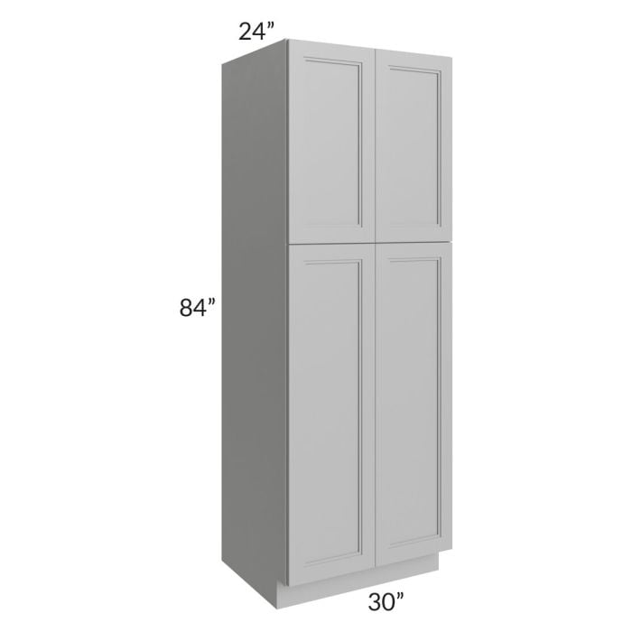 RTA Charlotte Grey 30" x 84" Wall Pantry with 1 Side Decorative End Panel