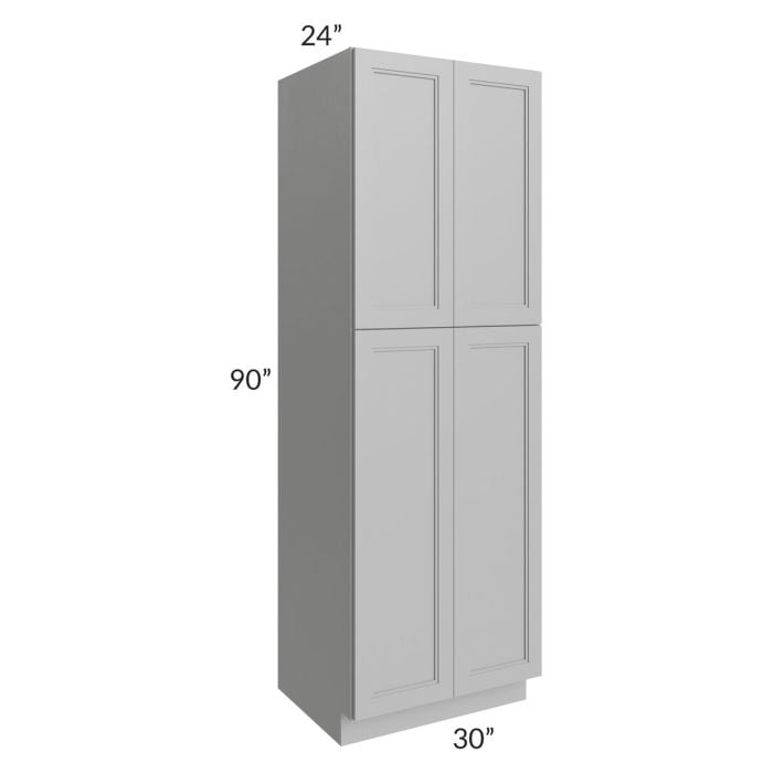 RTA Charlotte Grey 30" x 90" Wall Pantry with 2 Sides Decorative End Panels and 4 Roll Out Trays