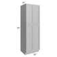 RTA Charlotte Grey 30" x 90" Wall Pantry with 4 Roll Out Trays