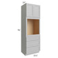 RTA Charlotte Grey 31.5" x 96" Oven Cabinet with 2 Sides Decorative End Panels