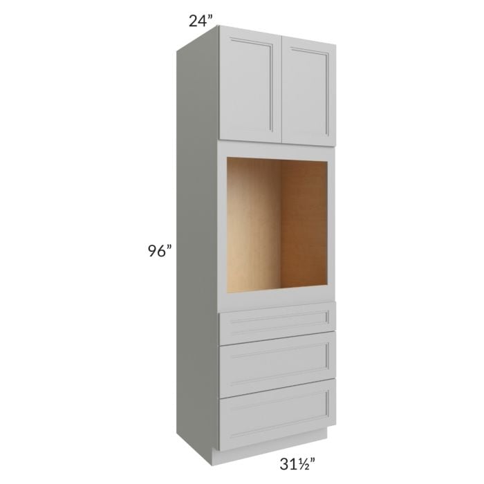 RTA Charlotte Grey 31.5" x 96" Oven Cabinet with 2 Sides Decorative End Panels