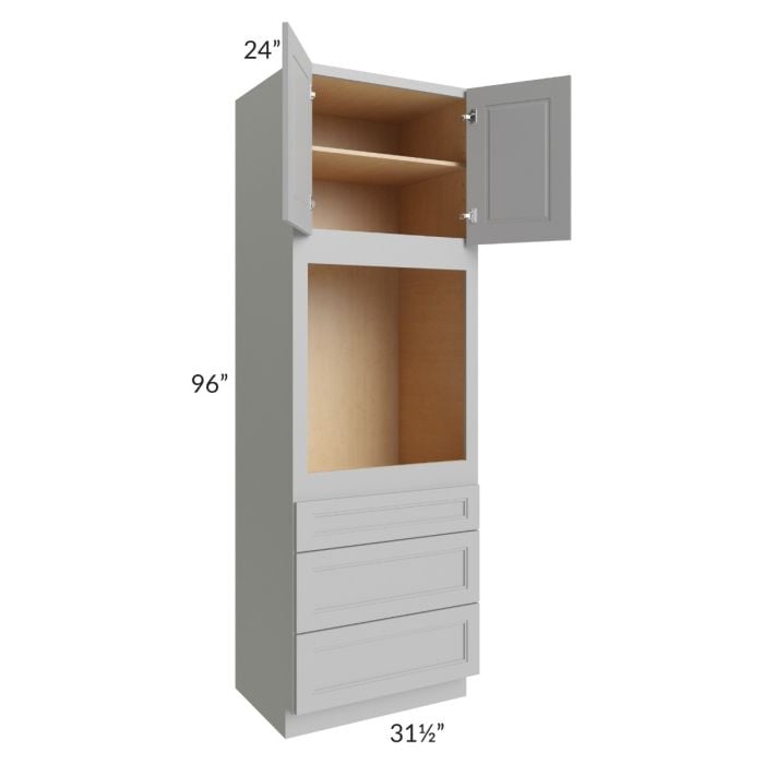 RTA Charlotte Grey 31.5" x 96" Oven Cabinet with 2 Sides Decorative End Panels
