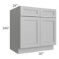 RTA Charlotte Grey 33" Base Cabinet with 2 Roll Out Trays