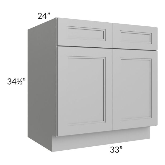 RTA Charlotte Grey 33" Sink Base Cabinet with 2 Decorative End Panels